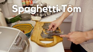 Bữa Tối Thư Giãn Ở Nhà Spaghetti Tôm Salad Cà Chua  ASMR Cooking [upl. by Amalberga240]