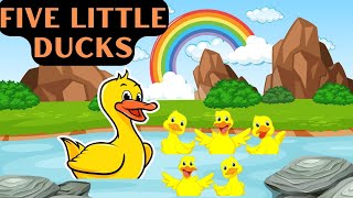 Five little ducks  Nursery rhyme  5 to 1 counting  learn numbers [upl. by Natsuj]