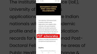 PhD scholarship Post doctorate fellowship PDF fellowship phd postdoc fellowship scholarship [upl. by Amadus]