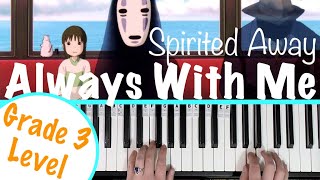 ALWAYS WITH ME  Spirited Away  Itsumo Nando Demo Piano Tutorial sheet music [upl. by Lotz]