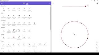 Circle Division  Dividing Circle into equal arcs using Geogebra [upl. by Faustena]