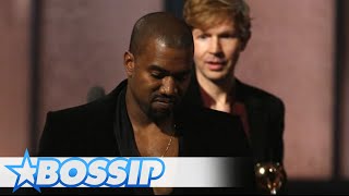 Kanye West Slams Beck At GRAMMYs Says Beyoncé Shouldve Won  BOSSIP [upl. by Derreg]