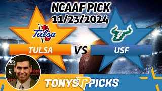 Tulsa vs USF Pick 112324 NCAAF Week 13 Spread Prediction [upl. by Weibel]