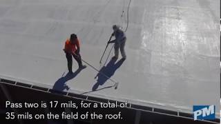 Silicone Roof Coating Restoration over ModifitedBitumen  Application [upl. by Mehs]