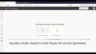 powerbi powerbiService Quickly create reports in the Power BI service preview December 2020 [upl. by Liliane279]