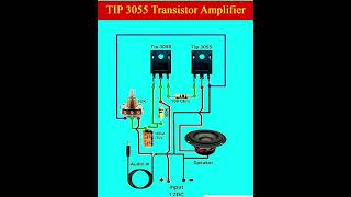 Tip 3055 transistor amplifier circuit diagram electrical electronic electrician shorts short [upl. by Kinney]