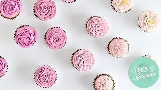 5 Easy Floral Cupcake Designs [upl. by Mazlack785]