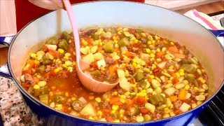 How to Make Hearty Southern Vegetable Soup with Beef [upl. by Aalst]