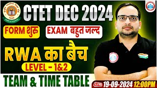 CTET Notification 2024  CTET Classes 2024 Level 1 amp 2  CTET Form Fill Up 2024  RWA CTET Batch [upl. by Aneehsit]