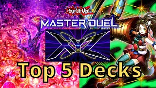 TOP 5 DECKS  XYZ Festival in YuGiOh Master Duel [upl. by Artemahs]