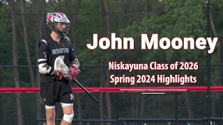 John Mooney Class of 2026 Spring 2024 Lacrosse Highlights [upl. by Ayamat]