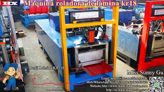 Maquina para lamina kr18 roladoraspara techos tipo kr18 [upl. by Vachill211]