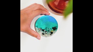 DIY Ocean Themed Resin Coasters 🌊 And Polymer Clay Flower Candle Holders 🌼 [upl. by Ahsei]