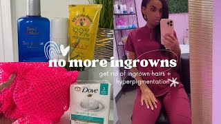 ✨HOW TO GET RID OF INGROWN HAIRS amp HYPERPIGMENTATION IN THE BIKINI AREA Tips from an Esthetician✨ [upl. by Ihcas]