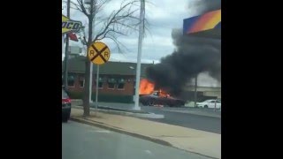 BURNING CAR AT GAS STATION Caronfire fire burningcar [upl. by Monson]