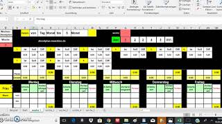 Excel Dienstplan Kita Dienstplan Vorbereitungszeit [upl. by Mukul]