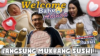 WELCOME TO THE WORLD BABY A  JENGUK destiyusrinip LANGSUNG AJAK MUKBANG SUSHI [upl. by Notlad644]