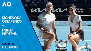 KichenokOstapenko v HsiehMertens Full Match  Australian Open 2024 Final [upl. by Korff318]