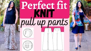 KNIT pull up pants Perfect fit yay 2 Walk Boldly Pattern Emporium Front welt pockets [upl. by Anehsak]