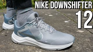 NIKE DOWNSHIFTER 12 REVIEW  On feet comfort weight breathability AND price review [upl. by Zzabahs619]