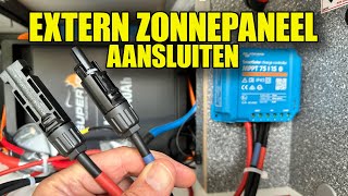 EXTERN ZONNEPANEEL AANSLUITEN DOE JE ZO  Campingtrend [upl. by Berlin904]