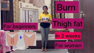 Lose thigh fat burn workout  in 2 weeks  no jumping  no running [upl. by Nylrac]