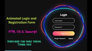 Animated Login Form using HTML and CSS  Login Page using HTML CSS [upl. by Sheley]