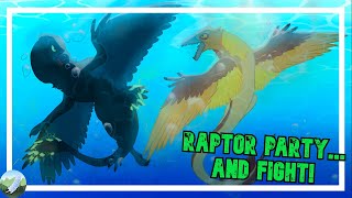 RAPTOR PARTY and FIGHT  Roblox Feather Family [upl. by Mehalick411]