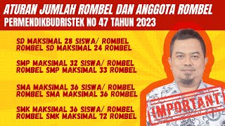 ATURAN JUMLAH ROMBEL DAN ANGGOTA ROMBEL TERBARU [upl. by Acimaj]