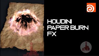 HOUDINI PAPER BURN FX houdini education  animation [upl. by Hoi]