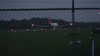 Corendon Airlines Europe B737800 Landing Groningen Airport Eelde [upl. by Rakso927]