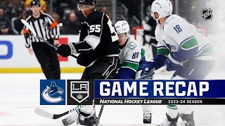 Canucks  Kings 46  NHL Highlights 2024 [upl. by Riannon825]