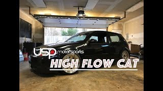 MK4 R32  USP High Flow Cats Install [upl. by Atiluj589]