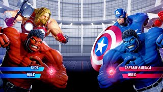 Thor amp Hulk vs Captain America amp Hulk Very Hard  Marvel vs Capcom  4K UHD Gameplay [upl. by Brown529]