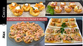 4 Ricette di ANTIPASTI NATALIZI SFIZIOSI  4 Ricette Facili e Veloci IDEALI PER NATALE [upl. by Stilla]