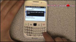 How to enter unlock code on BlackBerry Curve 8520 From Rogers  wwwMobileincanadacom [upl. by Nhabois328]