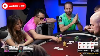 Negreanu Hellmuth Esfandiari 50100 high stakes cash game poker [upl. by Mazel857]