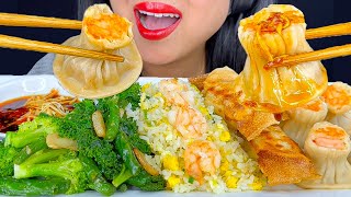 DIN TAI FUNG DUMPLINGS SHRIMP FRIED RICE AND GARLIC GREEN BEANS  ASMR  MUKBANG  EATING SOUNDS [upl. by Buford]