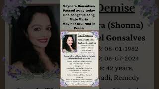 Saynara Gonsalves She sang MateMaria song May her soul rest in peace From Fr Solomon and Choir [upl. by Elata]