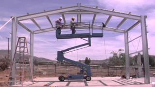 Outback Steel Buildings 14  Install Purlins and Roof XBracing [upl. by Aindrea]