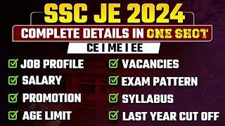 SSC JE 2024  Syllabus  Job Profile  Salary  Promotion  Complete Details in ONE SHOT [upl. by Hpseoj169]