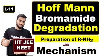 L11 HoffMannBromamidedegradation  Amine preparation  with Mechanism  NEET JEE [upl. by Itaws]