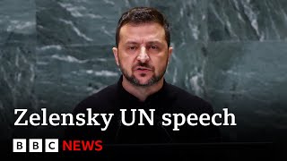 Zelensky says Putin is planning nuclear plant attacks  BBC News [upl. by Niarfe]