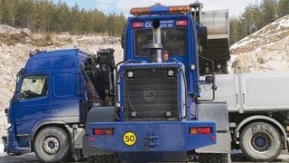 Preparing the road for Timber trucks Sweden [upl. by Tterrej]