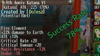 Fillstat Formula Ele Dte Atk Cd Cr 9th Anniv Katana VI  Toram Online [upl. by Cecile]