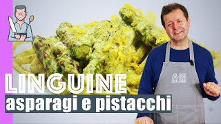 LINGUINE ALLA CREMA DI ASPARAGI E PISTACCHI  Ricetta semplice e squisita [upl. by Yrelbmik900]