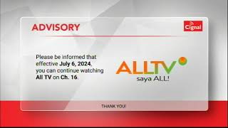 ALLTV  Cignal Advisory JUL062024 [upl. by Ramas55]