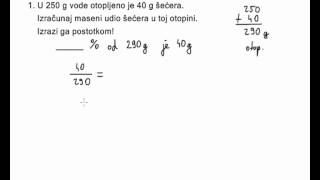 Kako izračunati postotak  5 dio  postotak smjese [upl. by Enaujed]