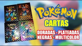 Cartas POKEMON Doradas  Plateadas  Negras y Multicolor COPIA [upl. by Hselin]