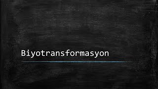 Biyotransformasyon ‐ Ders Notlarım [upl. by Ki]